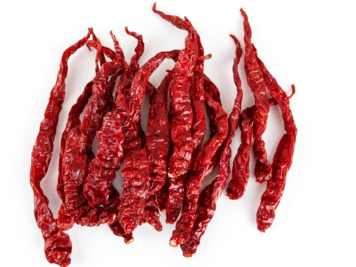 Byadgi Chillies Wrinkled Texture Close Up