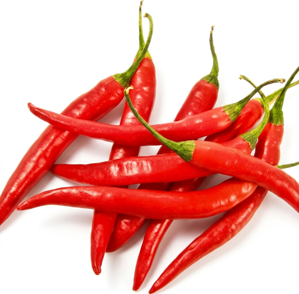 Fresh Red Chillies Close Up Vibrant Detail