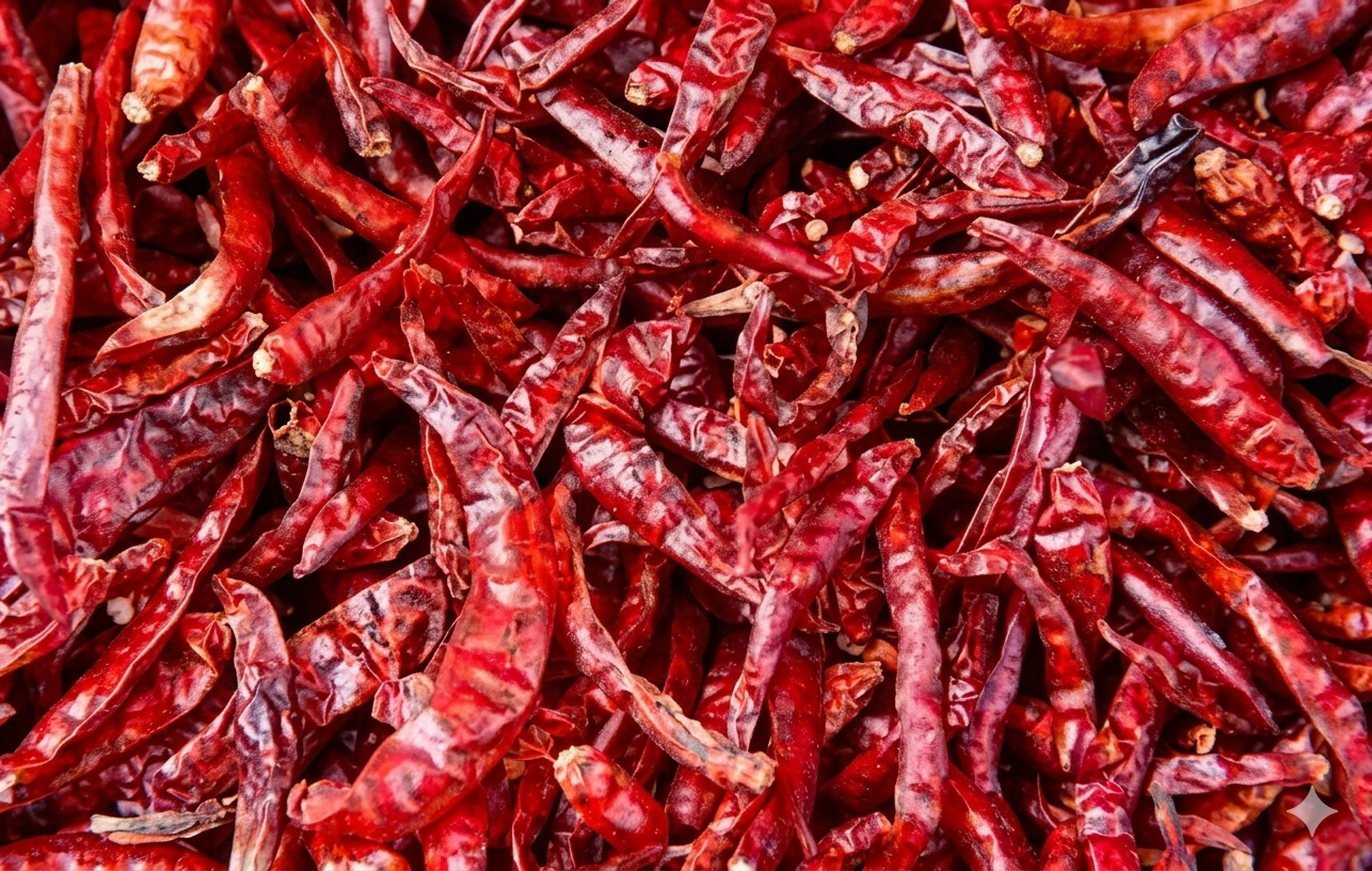 Wrinkled 273 Dried Red Chillies Whole from Guntur India